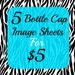 5 Digital 4x6 1inch Bottle Cap Image Sheets / Scrapbooking/ NO 8.5x11 size