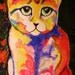 Three Signed Original LONGFELLOW CAT SERIES Mixed Media