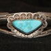 OLD PAWN NAVAJO Cuff Blue Gem Turquoise Sterling c1950