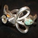 CAST SILVER NAVAJO Watch Cuff No 8 Turquoise c1960