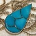 ZUNI BLUE GEM Turquoise Fishscale Pendant Sterling c1960