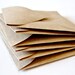 Brown mini envelopes Recylcled kraft Set of 10 contour flap Non-adhesive