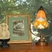 Golden Hand Blown Glass Lamp - Possible Loetz