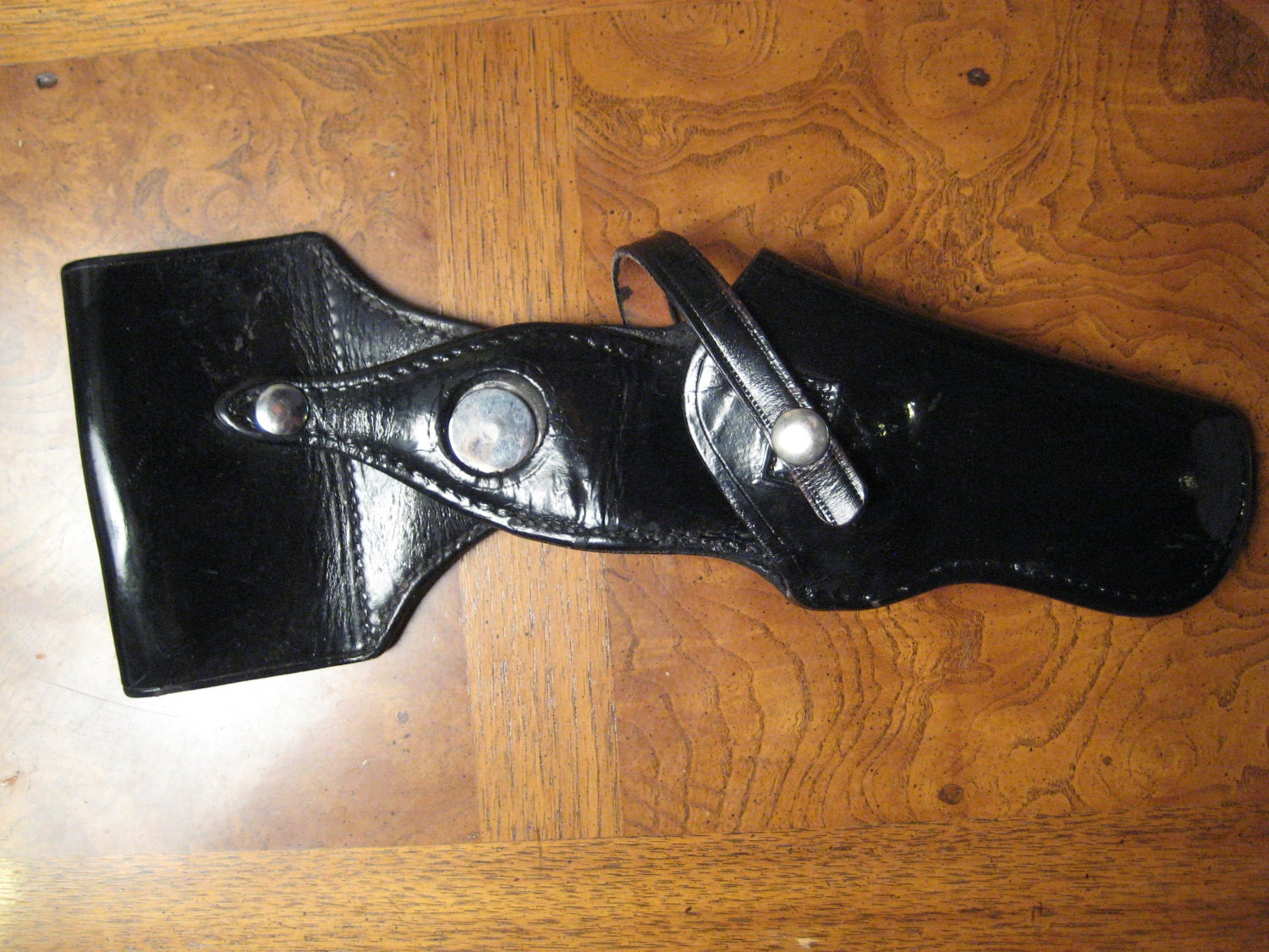 Vintage Black Leather Police Holster Bucheimer Patrolman