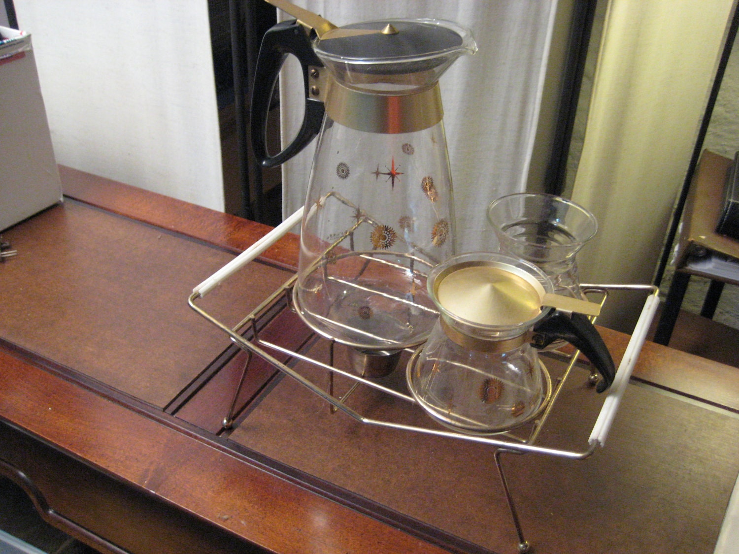 Vintage 1950 Pyrex Glass Kaffee Klatch Coffee Set 995CW