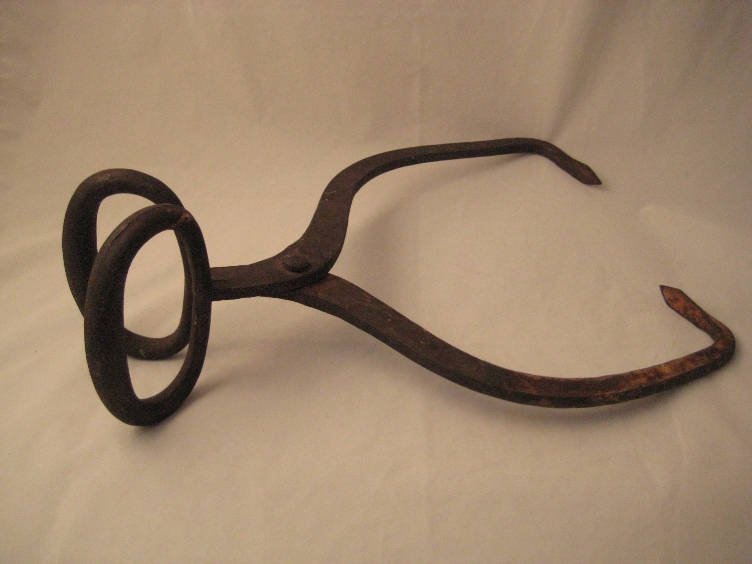 Vintage 1900s Wrought Iron Ice Tongs for 25lb block of ice