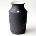 Ceramic Vase in Black and White Hearts