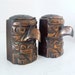 Vintage Copper Plated Brass Totem Salt and Pepper Shaker Set
