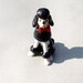 VIntage Poodle Midcentury Black White Red Ceramic Japan