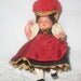 Small Jointed Celluloid Doll, Ethnic Dress Christmas Ornament German Turtle Mark