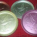 Pastel Aluminum Drink Coasters 7 Vintage Retro Water Scene Ducks Cattails