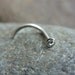 316L Surgical stainless steel nose screw with 2mm crystal