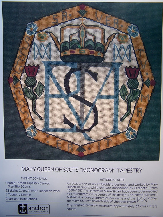 MARY QUEEN of SCOTS Monogram Needlepoint Kit