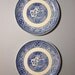 A Pair of Small Vintage BLUE & WHITE Plates - Traditional Asian Willow Type Pattern