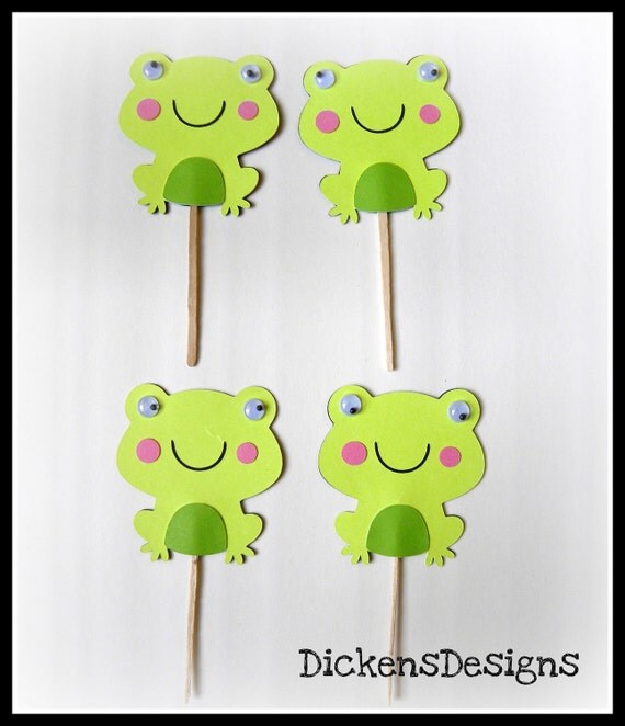 Items similar to 10 Frog Cupcake Toppers on Etsy