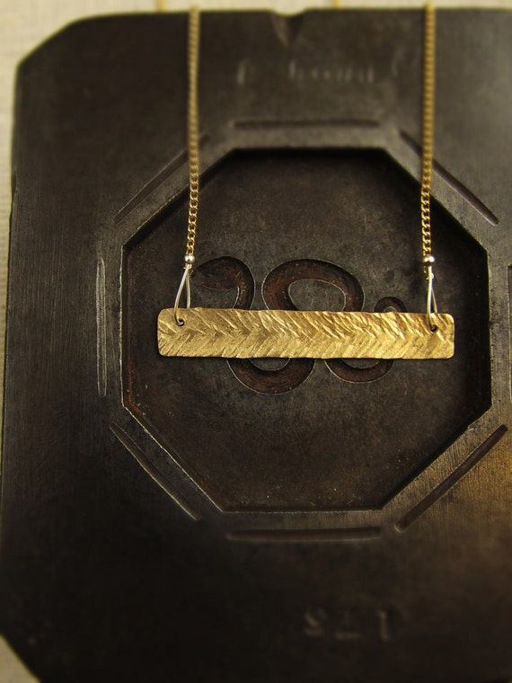 Items similar to bar necklace 14k gold filled on Etsy