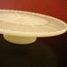 Fleur De Lis Gold Pattern Milk Glass Cake Stand