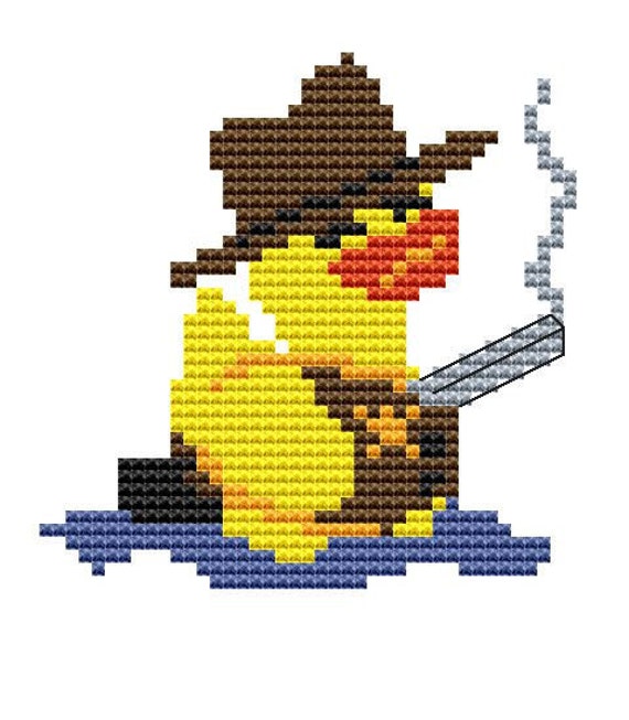 Modern Cross Stitch Kit Sheriff Rubber Duck Cross Stitch