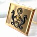 Steampunk Compact Mirror - Dual Glass Compact - Seahorse - Gold Toned, Watch Gears, Watch faces, antiqued and upcycled watch pieces