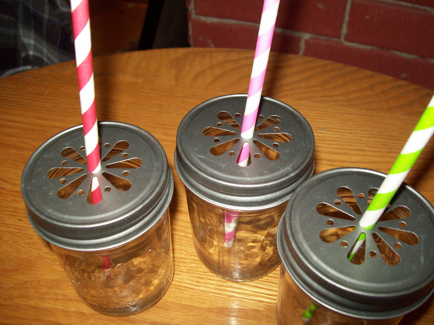 Pewter Daisy Stamped Mason Jar Lids Set of 6