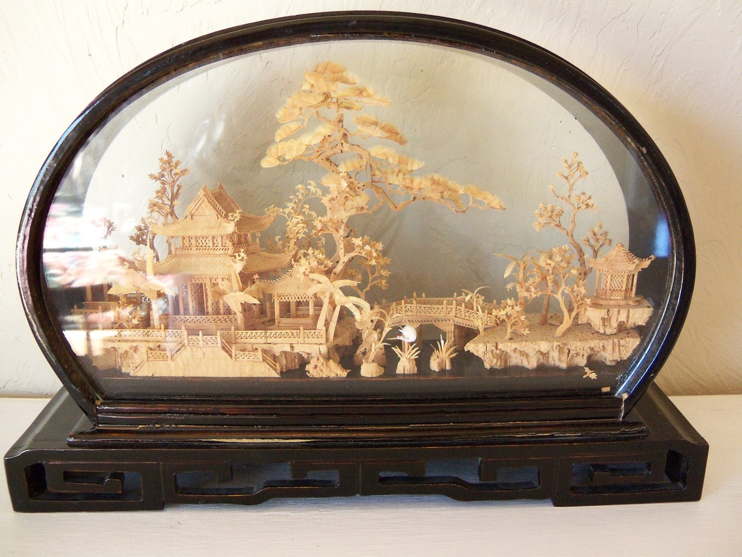 Chinese Cork Sculpture Large 12.5x8.5 Black