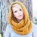LAST ONE - The Chunky Cowl Scarf Shawl Hood - Mustard Yellow Gold - limited