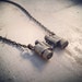 1 pc Vintage Style Binocular Pendant Charm Necklace Nautical Antique Bronze CHAIN INCLUDED