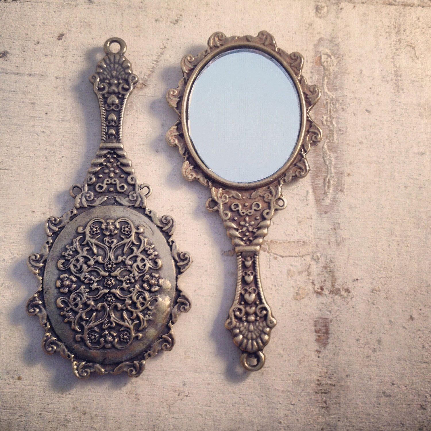 1 Pc Mirror Charm Antique Bronze Charm door ingredientsforlovely