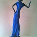 Sculpture for Garden Royal Blue Figure indoor,outdoors 56cm,22"