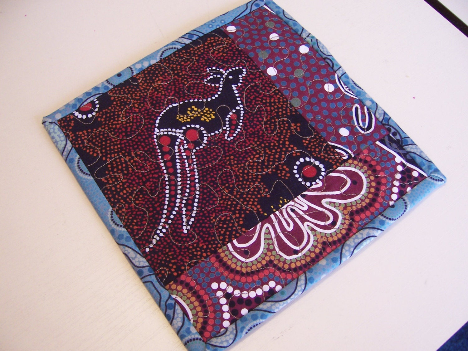 Mug Rug Australian Aboriginal Prints by Fiberartplus on Etsy