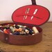 Vintage box of Silk Threads - Brown vinyl box filled with a rainbow of threads - Embroidery Threads