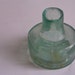 Vintage ink bottle - Little squat aqua green glass bottle