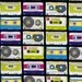 Timeless Treasures Fabric- Cassette Tapes- Multi Color - Retro Novelty Fabric