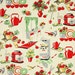Michael Miller Fabric- Fifties Kitchen- Retro 50's Kitchen Appliances on Cream- Novelty Fabric