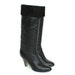 Vintage Black Tall Suede and Leather Heeled Boots 6.5