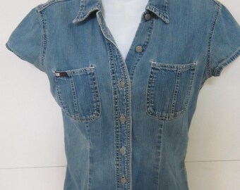 Popular items for blue jean shirt on Etsy