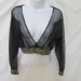 Vintage Petra Fashion Sheer Black Gold Cropped Top