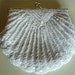 SALE- Beautiful 1950s White Glass Beaded Clutch Evening Purse Bag Scalloped