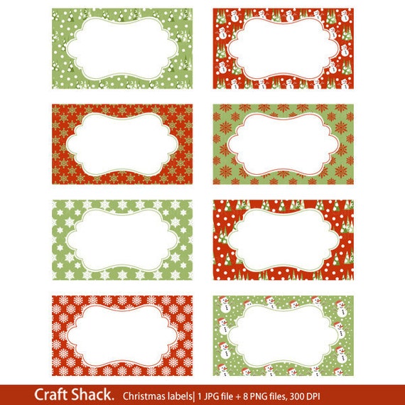 Items similar to Printable Christmas labels Print your own labels ...