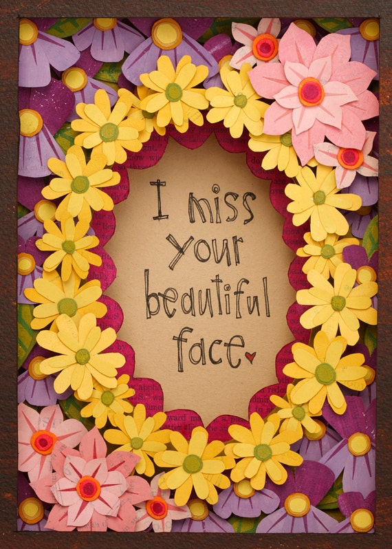 Items similar to I Miss Your Beautiful Face 8 x 10 Print