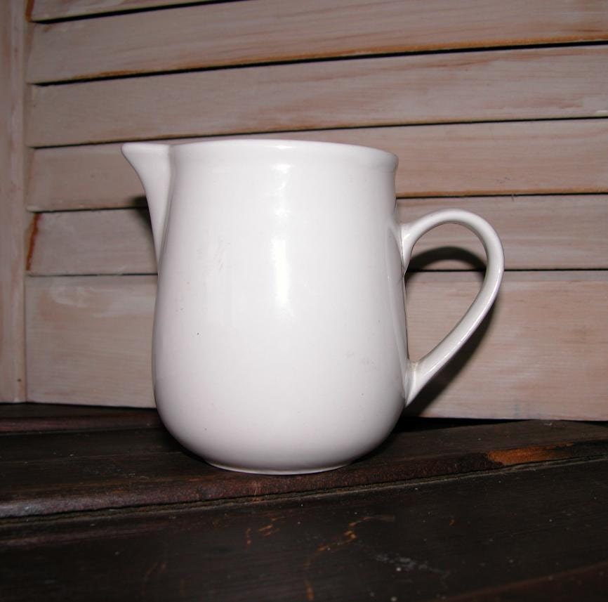 Small White Creamer White pitcher White by FannyElizabethDesign