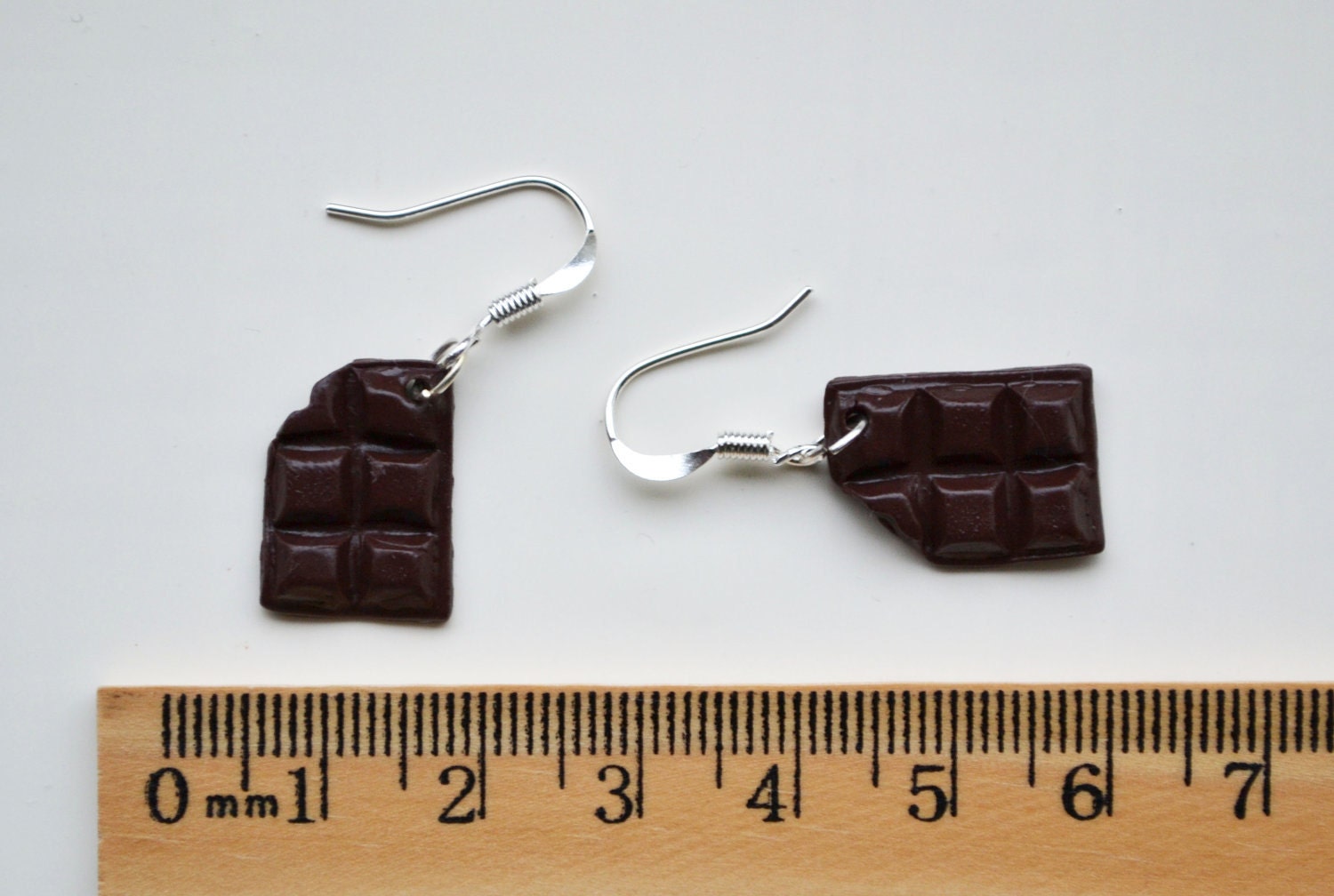 Miniature Chocolate Earrings Fimo Polymer Clay Brown or