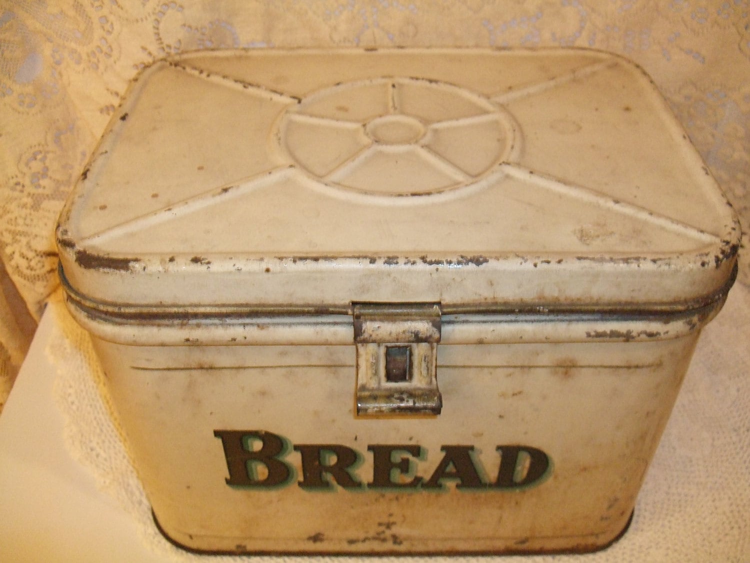 Antique Metal Bread Box 1940's