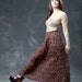 Vintage Maroon Floral Pleated Sheer Maxi Skirt