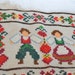 Old folk art embroidery cross stitch shabby chic Swedish