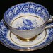 Paragon blue floral a833 teacup and saucer circa 1938-1952
