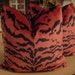 Scalamandre Reds & Blacks "TIGRE" Cut Velvet Down Pillows Pair - Italian Cotton Back - 20" Square - FREE SHIPPING