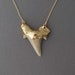 Double Connected Gold Shark Tooth Necklace