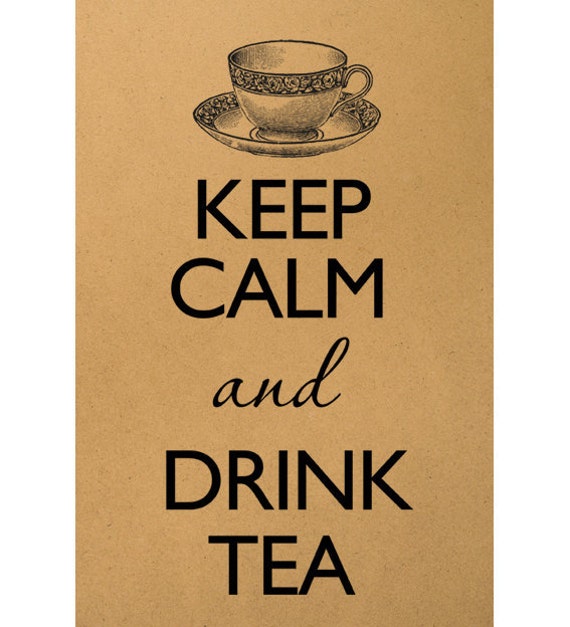 Keep calm and drink tea Digital Image Download Sheet Transfer
