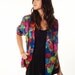 Vintage Multicolored Blouse. Bright Colored Open Front Blouse.Size Medium FREE SHIPPING (DOMESTIC U.S)
